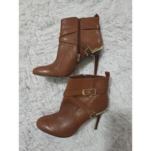 Marc Fisher Aprille Brown Leather Fashion Ankle Boots 10M Shoes‎ Classy Workwear